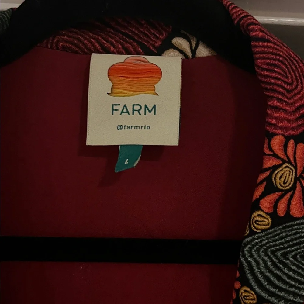 Farm Rio Black Stitched Flowers V Neck Maxi Dress from Anthropologie- Size Large - Picture 11 of 16